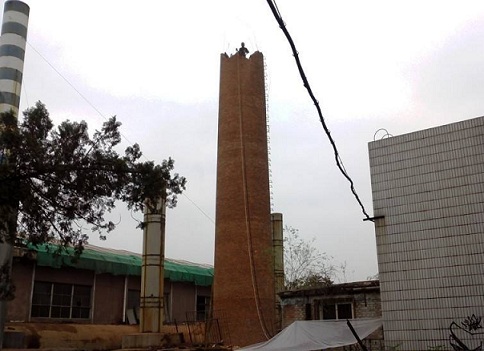 天津烟囱人工拆除作业的施工步骤及安全技术