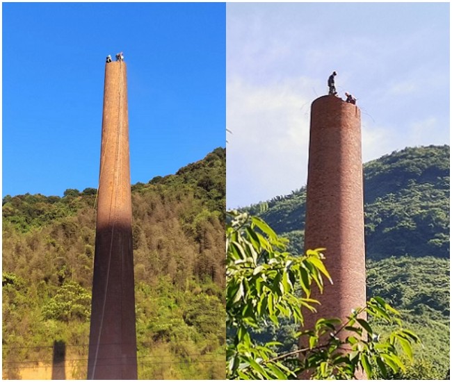 佛山烟囱拆除-施工环境空间小如何进行安全拆除？