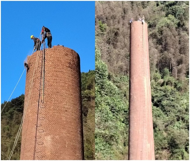 银川水泥烟囱拆除和砖烟囱拆除技术的区别