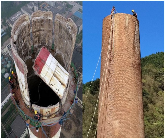 杭州烟囱拆除-废弃烟囱人工拆除专业施工 安全可靠