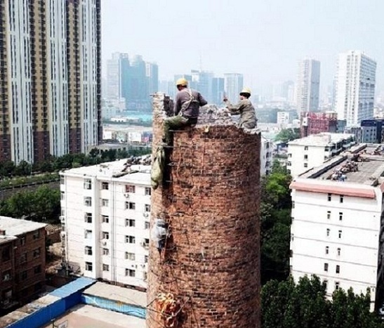 柳州烟囱人工拆除公司 方案设计与拆除流程